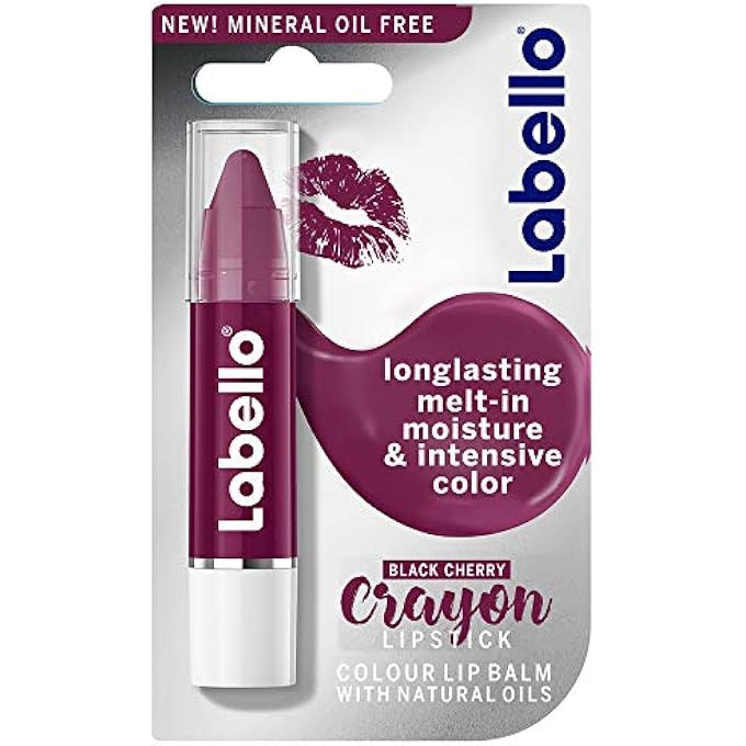 Labello CRAYON LIPSTICK, COLOUR LIP BALM, BLACK CHERRY, 3G - Image 1